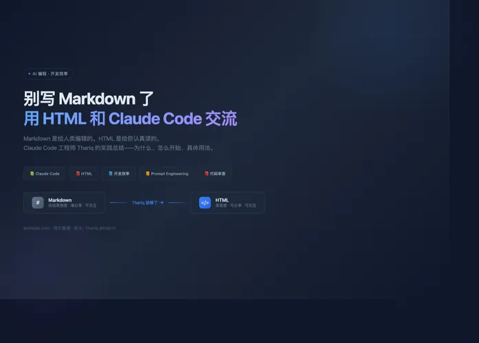 Stop Writing Markdown — Use HTML with Claude Code