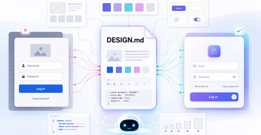 DESIGN.md: Pure-Text Design Systems That Let AI Agents Generate Pixel-Matched UI