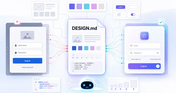 DESIGN.md：纯文本设计系统，让 AI 编码 Agent 生成像素级匹配的 UI