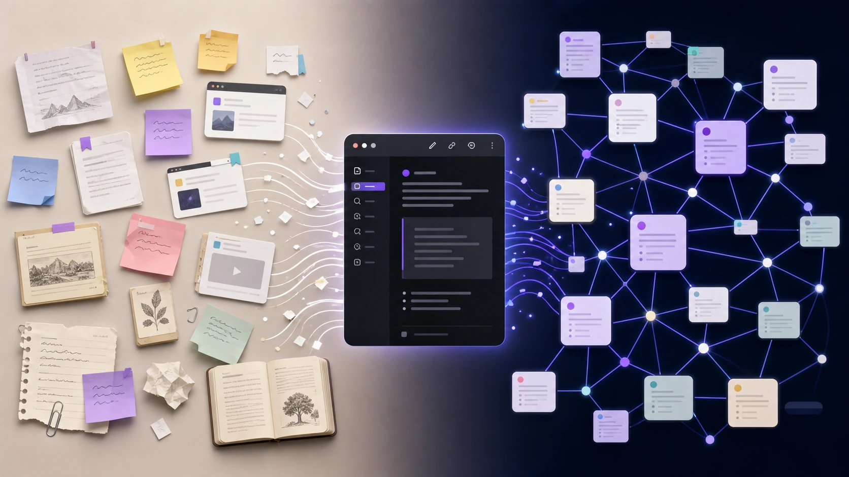 Scattered notes becoming a knowledge network